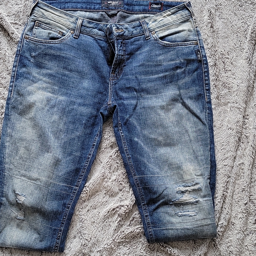 Silver girlfriend jeans